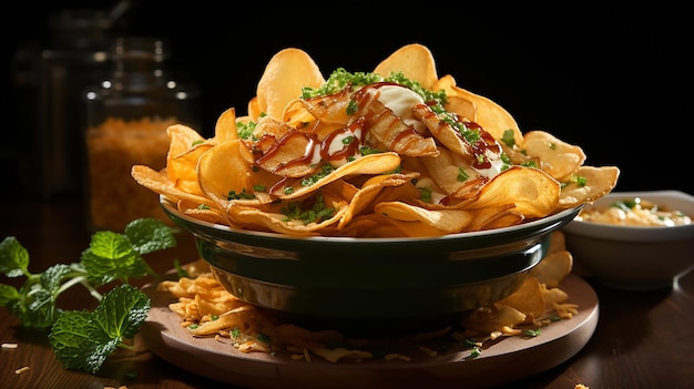 Stylized Potato Chips Bowl AR 169 Irresistible Snack