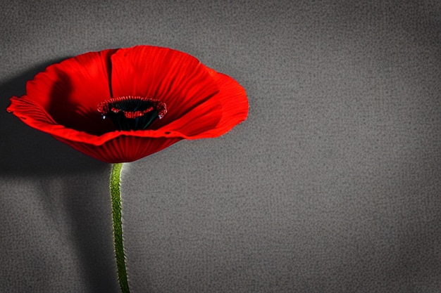 stylized red poppy flower on black background remembrance day armistice day anzac day symbol