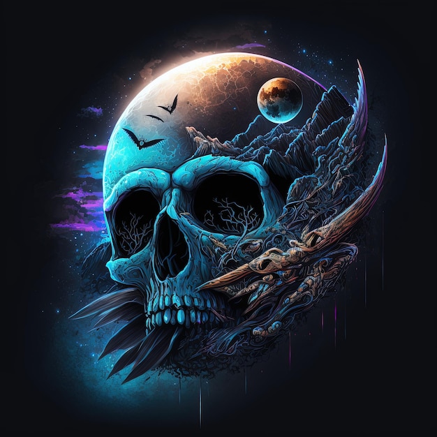 Stylized Skull Digital-Painting