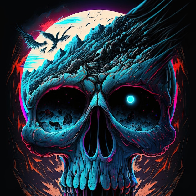 Stylized Skull Digital-Painting