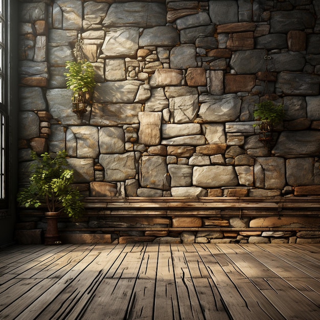 Photo stylized stone wall