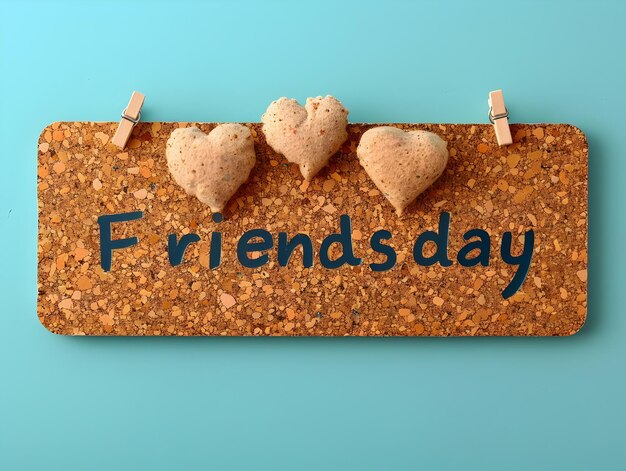 Stylized Text Friendship Day on a Plain Azure Background Board