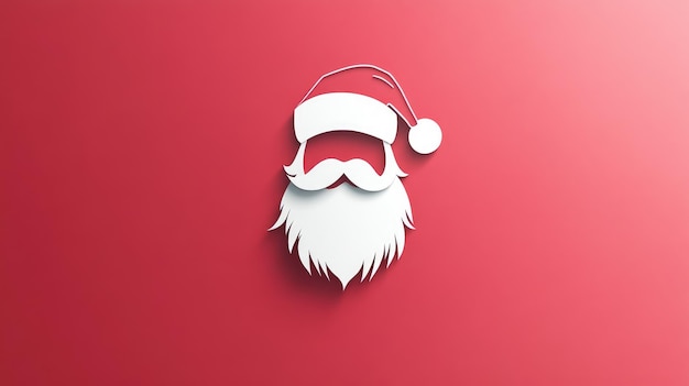 Stylized vector illustration of Santa Claus with a festive red background