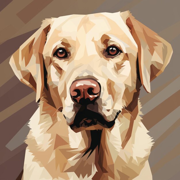 Stylized Yellow Labrador Retriever Digitally Enhanced 8bit Dog Image