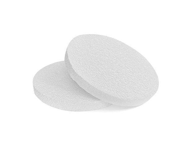 Styrofoam padding for product on white background