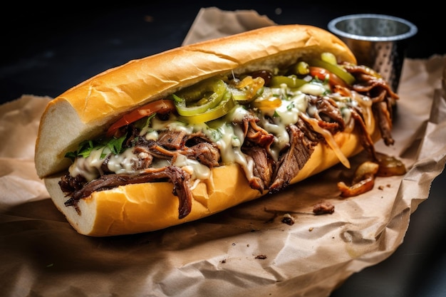 Sub with steak and cheese