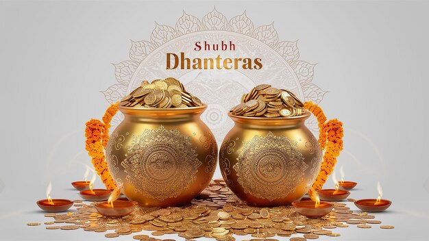 Photo subh dhanteras akshaya tritiya hindu festival celebration banner