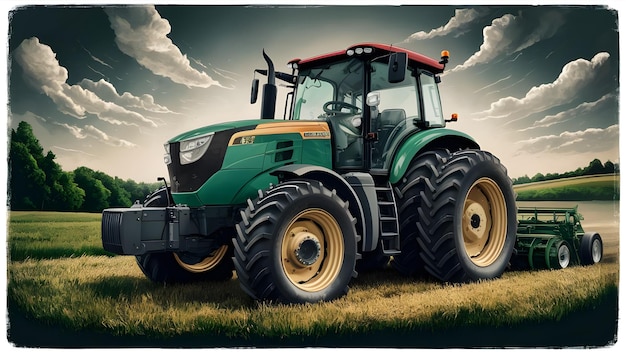 Sublimated Clipart and Vector Style Farm Tractor Renderings