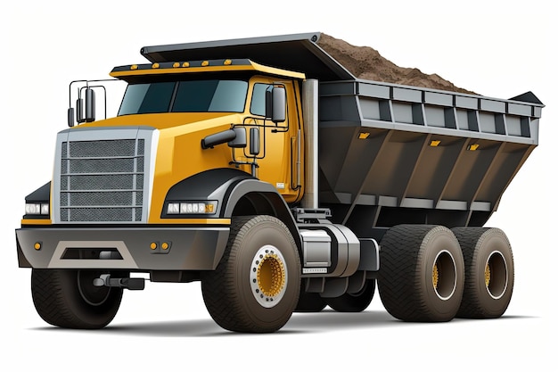 A substantial dump truck for use in a quarry In the transportation sector