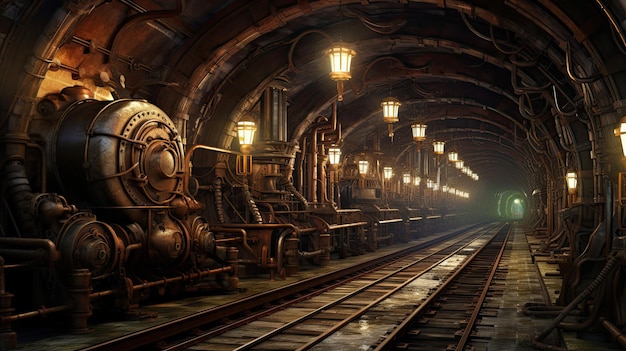 Subterranean steampunk subway system