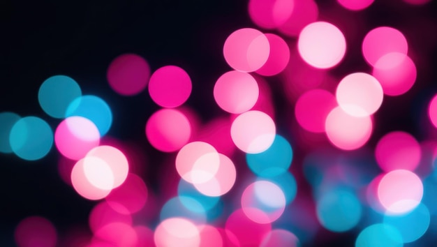 Photo subtle bokeh background with gentle glows of neon pink and blue lights