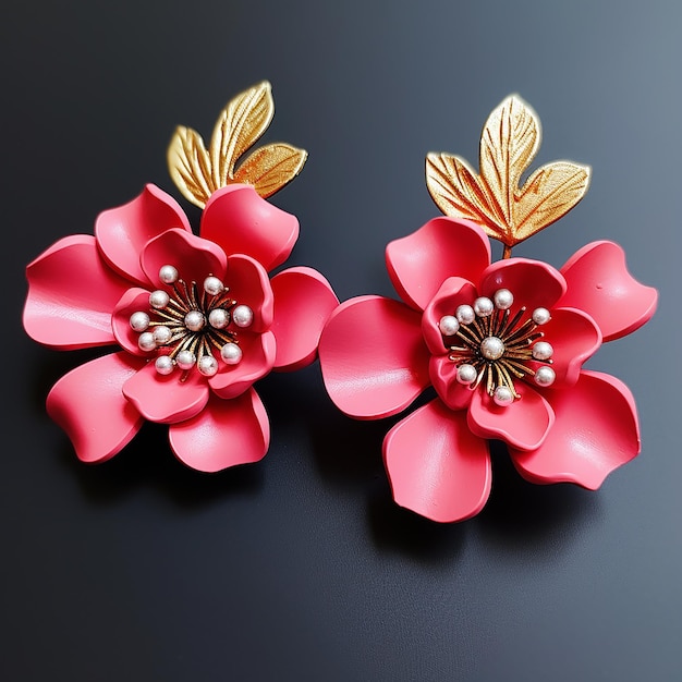 Subtle Elegance Minimalistic Flower Earrings on a Black Background Displayed Separately