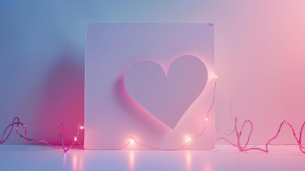 Subtle fairy lights around a minimalistic heartshaped design