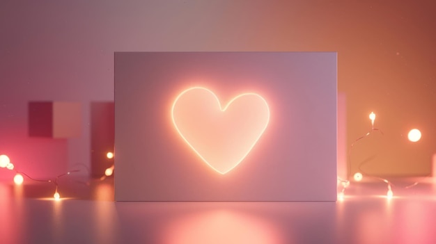 Subtle fairy lights around a minimalistic heartshaped design