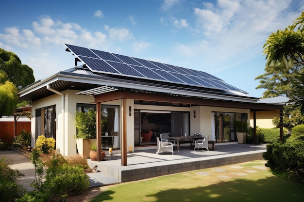 A suburban South Australian home in the urban area features a roof equipped with solar panels