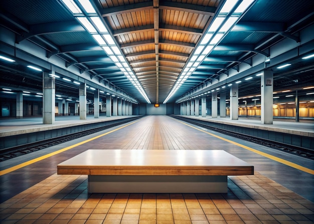 Photo a subway station with a bench and a sign that says subway