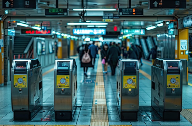 a subway station with a time of 9  00