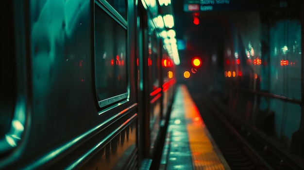 Photo a subway train with the word subway on the window