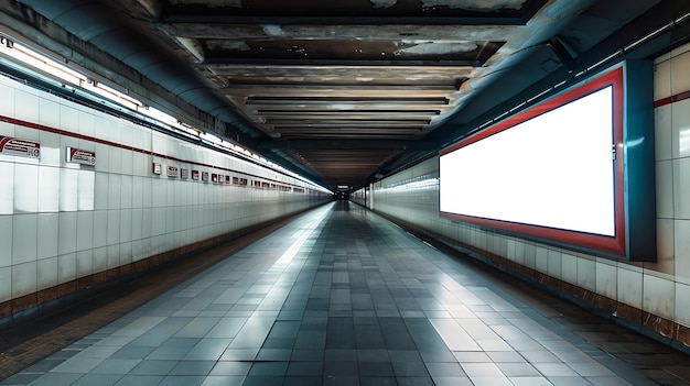 a subway tunnel with a sign that says quot exit quot