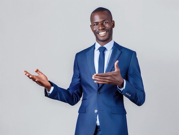 Success business man in white background