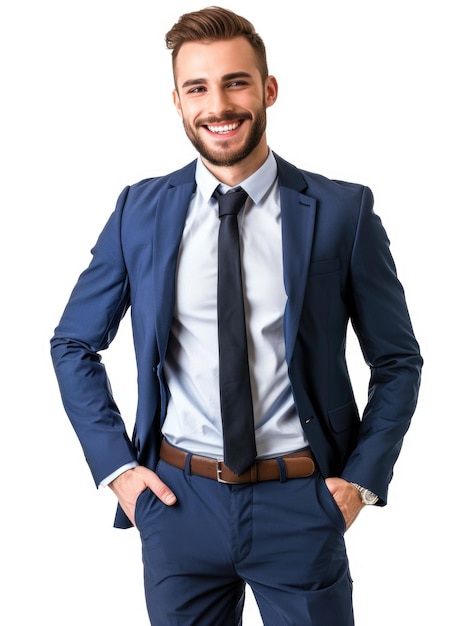 Success business manager in white background