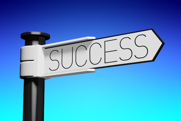 Success concept signpost with one arrow