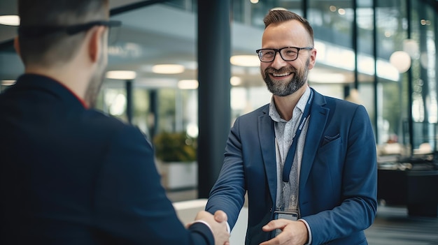 Photo successful business agreement handshake