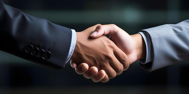 Successful business deal Two businessmen shaking hands in agreement Concept Negotiation Business Partners Handshake Agreement Success