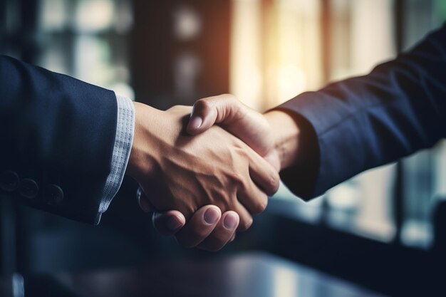 Successful business handshake for merger and acquisition Consolidate growth concept Generative AI