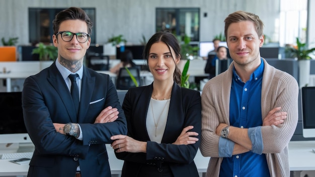 Successful business team standing in the office