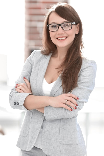 Successful business woman in the officephoto with copy space