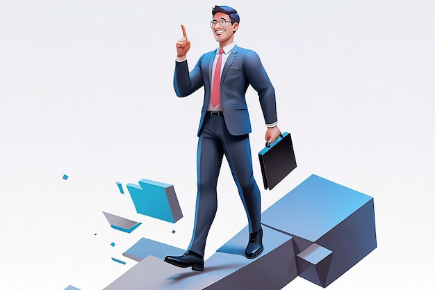 Photo successful businessman 3d illustration