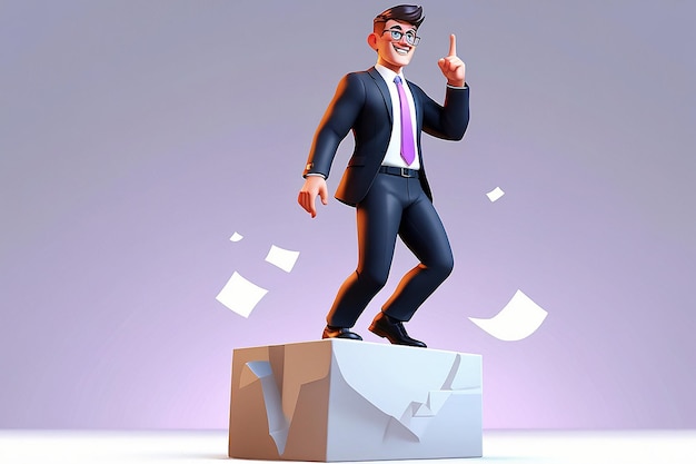 Photo successful businessman 3d illustration