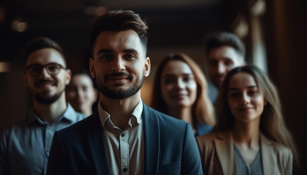 A successful multi ethnic group of professionals smiling for portrait generated by AI