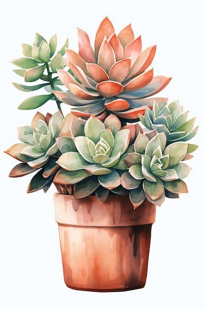 Succulent Watercolor Clipart