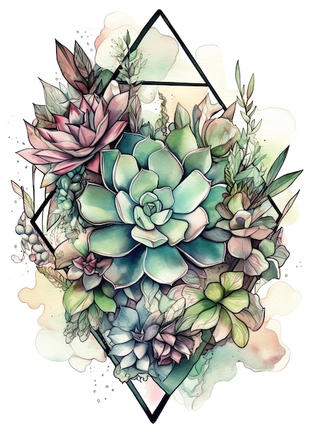 Photo succulents arranged in a triangle