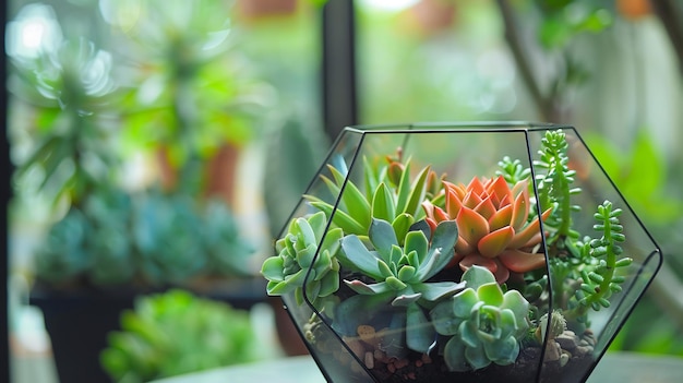 Succulents in a Glass Terrarium