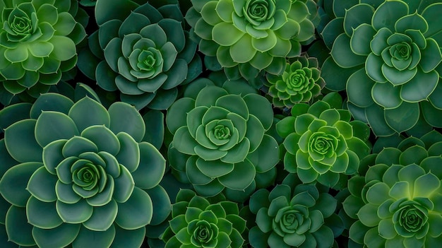 Photo succulents green and lush background