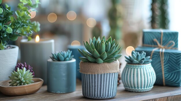 Photo succulents plants home decor green natural indoor plants succulent arrangement minimalist