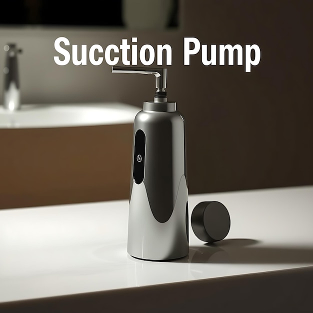 Photo suction pump with glossy finish in minimalist environment