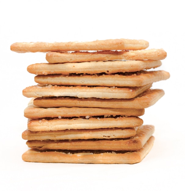 sugar crackers biscuit snack on white background