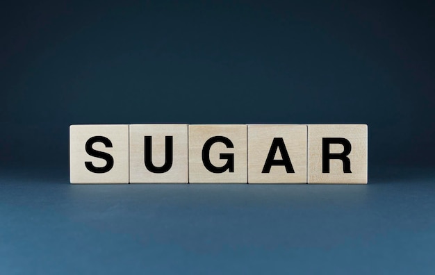 Sugar Cubes form the word Sugar