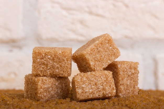 Sugar in the form of sand and cubes