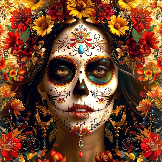 Sugar Skull Calavera to celebrate Mexicans Day of the Dead