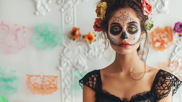 Photo sugar skull makeup for day of the dead