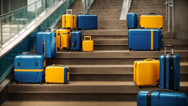 Suitcase in an empty airport