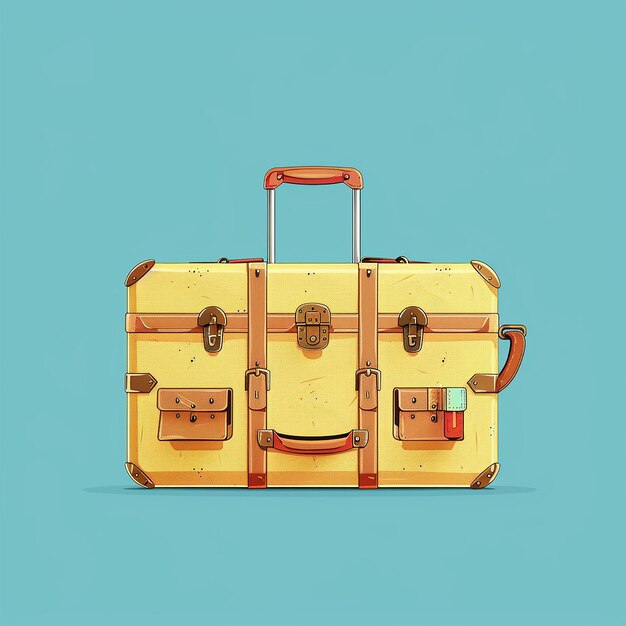 Photo suitcase icon on flat color background