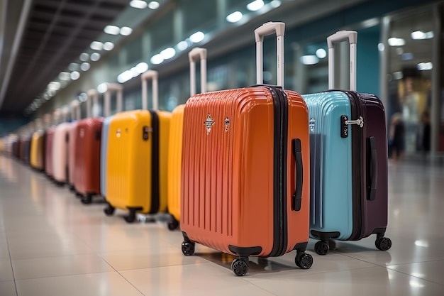 suitcase of luggage at the airport for holidays professional advertising photography