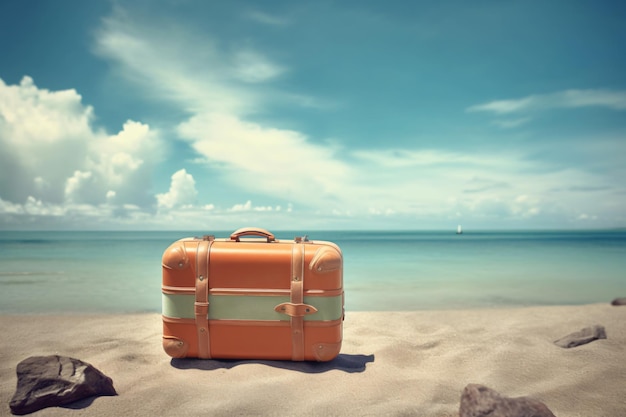 Suitcase luggage baggage for summer travel and vacation photography