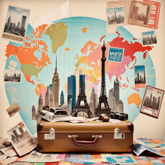 Photo a suitcase with the word paris on it